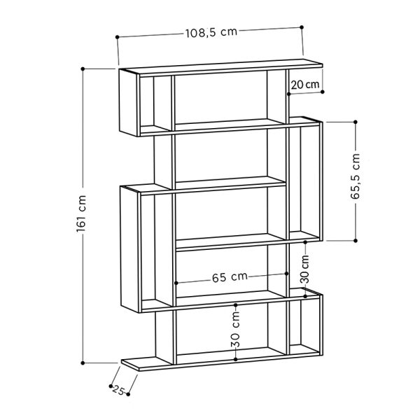 Βιβλιοθήκη Mito  χρώμα λευκό 108x25x161εκ. - Image 3