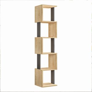 Βιβλιοθήκη Piri  χρώμα φυσικό οξιάς/ανθρακί 35x30x161εκ.