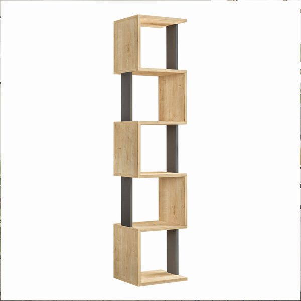 Βιβλιοθήκη Piri  χρώμα φυσικό οξιάς/ανθρακί 35x30x161εκ. - Image 2