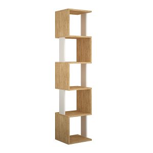 Βιβλιοθήκη Piri  χρώμα φυσικό οξιάς/λευκό 35x30x161εκ.