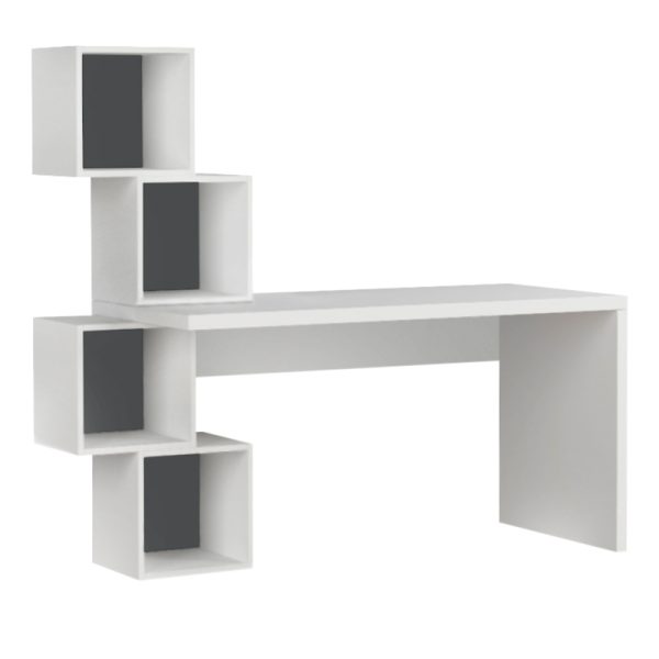 Γραφείο εργασίας Balance  χρώμα λευκό 153,5x60x140εκ - Image 2