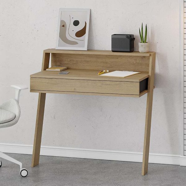 Γραφείο εργασίας Cowork  χρώμα φυσικό οξιάς 94x50x91εκ.