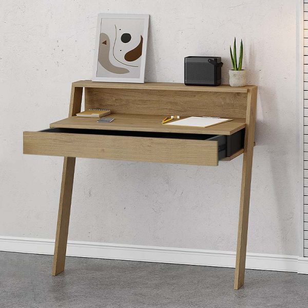 Γραφείο εργασίας Cowork  χρώμα φυσικό οξιάς 94x50x91εκ. - Image 2
