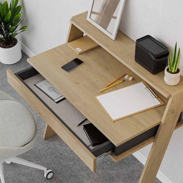 Γραφείο εργασίας Cowork  χρώμα φυσικό οξιάς 94x50x91εκ. - Image 3