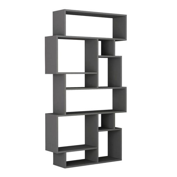 Βιβλιοθήκη Karmato  χρώμα ανθρακί 96x25,5x168,5εκ. - Image 2
