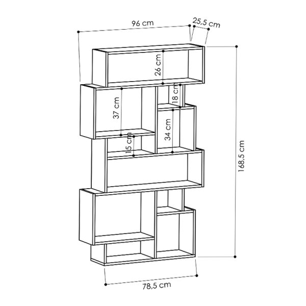 Βιβλιοθήκη Karmato  χρώμα λευκό 96x25,5x168,5εκ. - Image 3