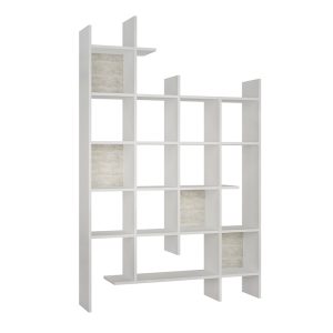 Βιβλιοθήκη Manco  χρώμα λευκό 122×25,5×188εκ.
