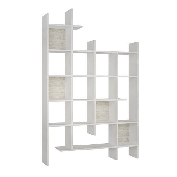 Βιβλιοθήκη Manco  χρώμα λευκό 122x25,5x188εκ. - Image 2