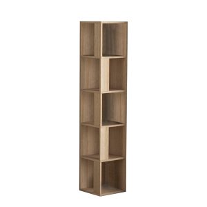 Βιβλιοθήκη γωνιακή Piano  χρώμα φυσικό οξιάς 31,4×31,4×158,9εκ.