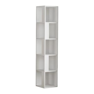 Βιβλιοθήκη γωνιακή Piano  χρώμα λευκό 31,4×31,4×158,9εκ.