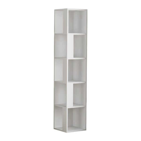 Βιβλιοθήκη γωνιακή Piano  χρώμα λευκό 31,4x31,4x158,9εκ. - Image 2