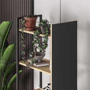 Βιβλιοθήκη Detroit  χρώμα sapphire oak – silky black 58×35,2×175εκ.