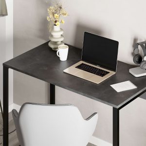 Γραφείο εργασίας Inna  χρώμα γκρι ρετρό – silky black 110x60x75εκ.