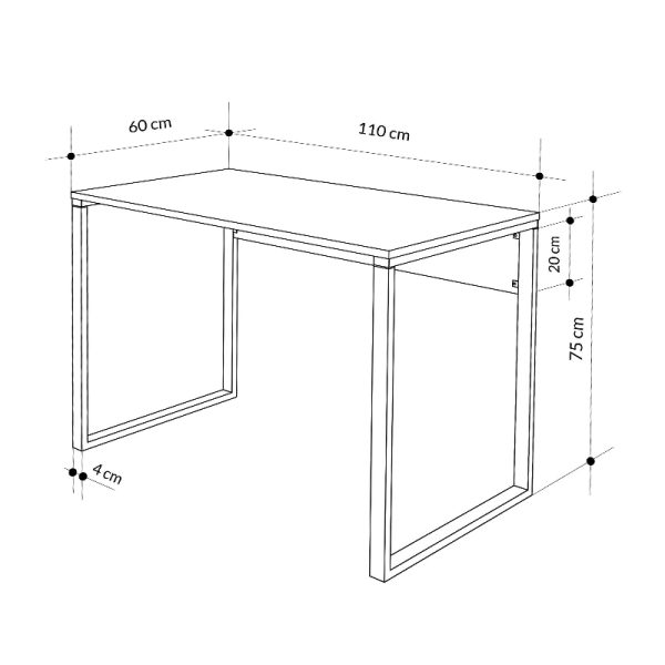 Γραφείο εργασίας Inna  χρώμα γκρι ρετρό - silky black 110x60x75εκ. - Image 4