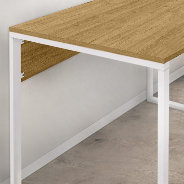 Γραφείο εργασίας Inna  χρώμα sapphire oak - λευκό 110x60x75εκ. - Image 2
