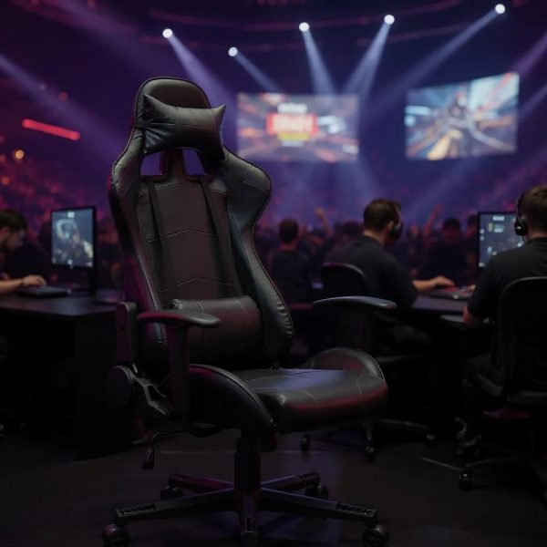 Καρέκλα γραφείου Gaming Alonso  από τεχνόδερμα χρώμα μαύρο 67x70x125/135 εκ. - Image 3