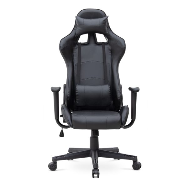Καρέκλα γραφείου Gaming Alonso  από τεχνόδερμα χρώμα μαύρο 67x70x125/135 εκ. - Image 4