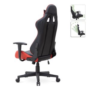 Καρέκλα γραφείου Gaming Alonso  από τεχνόδερμα χρώμα κόκκινο – μαύρο 67x70x125/135 εκ.