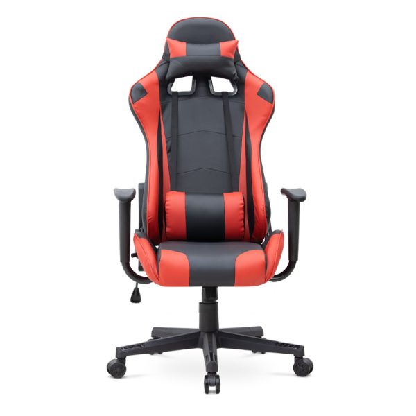 Καρέκλα γραφείου Gaming Alonso  από τεχνόδερμα χρώμα κόκκινο - μαύρο 67x70x125/135 εκ. - Image 4