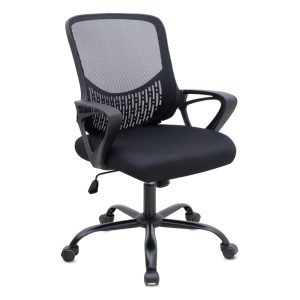 Καρέκλα γραφείου Freda  με ύφασμα Mesh χρώμα μαύρο 65x65x90/100εκ.
