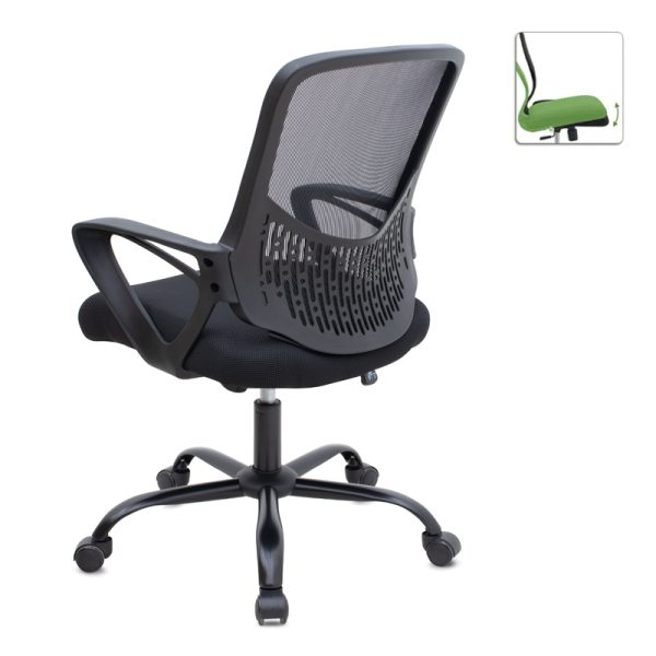 Καρέκλα γραφείου Freda  με ύφασμα Mesh χρώμα μαύρο 65x65x90/100εκ. - Image 2
