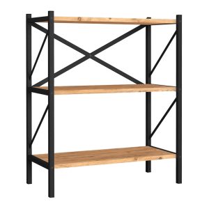Βιβλιοθήκη Jocasta  μεταλλική – μελαμίνης χρώμα pine oak 66x34x85εκ.