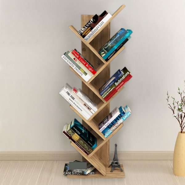 Βιβλιοθήκη μελαμίνης Milton  χρώμα pine oak 44x22x121εκ. - Image 2