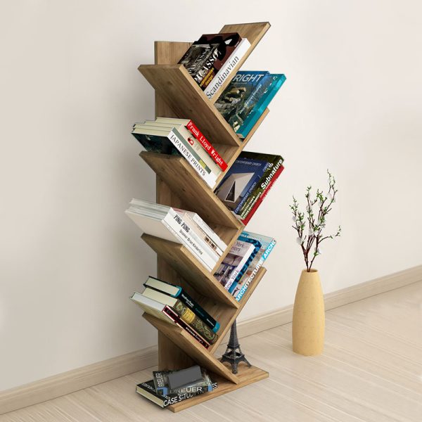 Βιβλιοθήκη μελαμίνης Milton  χρώμα pine oak 44x22x121εκ. - Image 3