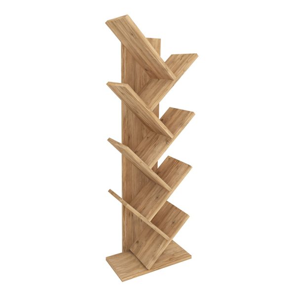 Βιβλιοθήκη μελαμίνης Milton  χρώμα pine oak 44x22x121εκ. - Image 4