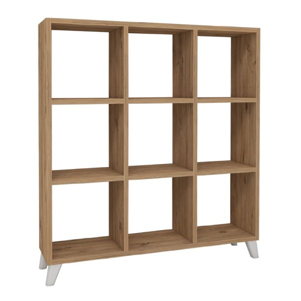 Βιβλιοθήκη μελαμίνης Saul  χρώμα pine oak 88,2x20x88,2εκ. - Image 2