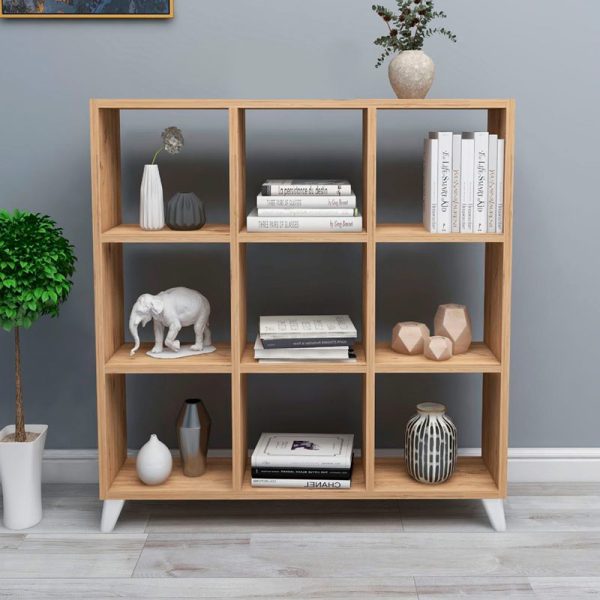 Βιβλιοθήκη μελαμίνης Saul  χρώμα pine oak 88,2x20x88,2εκ. - Image 3