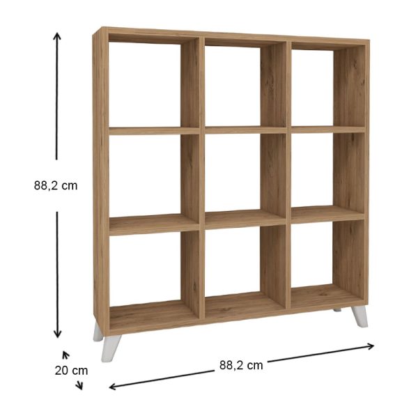 Βιβλιοθήκη μελαμίνης Saul  χρώμα pine oak 88,2x20x88,2εκ. - Image 5