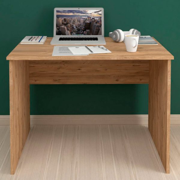 Γραφείο εργασίας Kalen  από μελαμίνη χρώμα pine oak 90x60x74εκ. - Image 3