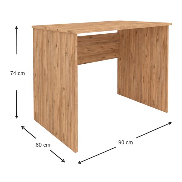 Γραφείο εργασίας Kalen  από μελαμίνη χρώμα pine oak 90x60x74εκ. - Image 4
