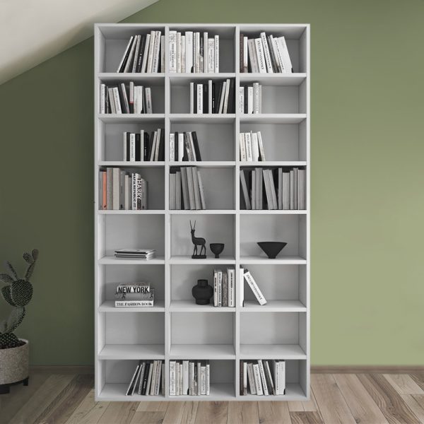 Βιβλιοθήκη μελαμίνης Fyodor  χρώμα λευκό 102x16x178εκ. - Image 2