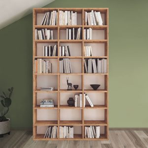 Βιβλιοθήκη μελαμίνης Fyodor  χρώμα pine oak 102x16x178εκ.