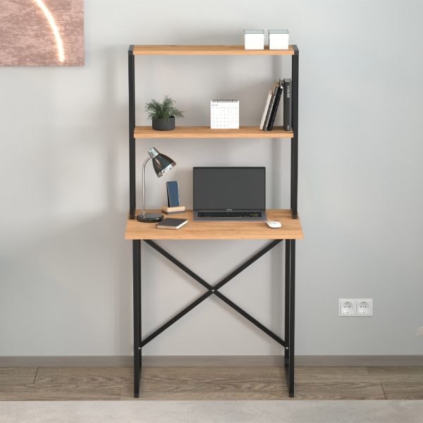 Γραφείο εργασίας Pope  χρώμα pine oak 73x52x146εκ. - Image 2