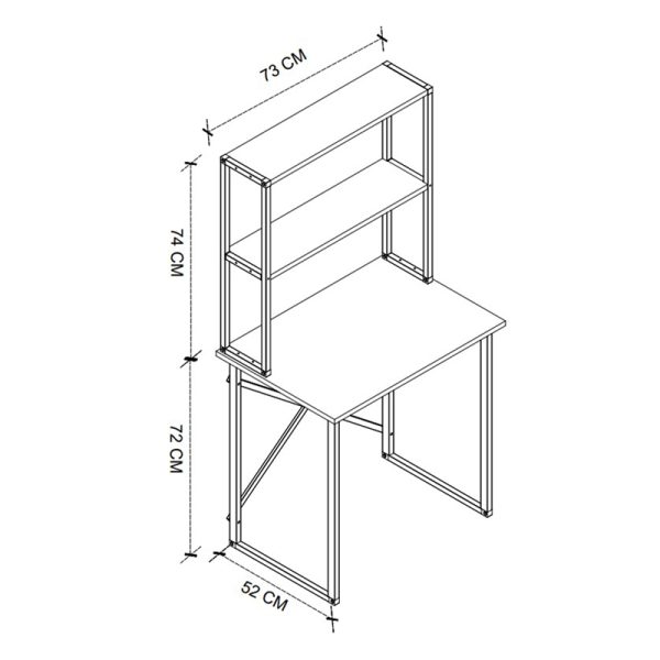 Γραφείο εργασίας Pope  χρώμα pine oak 73x52x146εκ. - Image 4