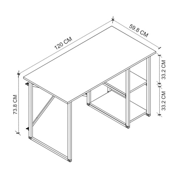 Γραφείο εργασίας Odeon  χρώμα rustic καρυδί 120x59,8x73,8εκ. - Image 3