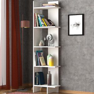 Βιβλιοθήκη Perla  χρώμα λευκό 48x22x170εκ.