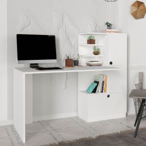 Γραφείο εργασίας Merino  χρώμα λευκό 149,5×61,8×120εκ.