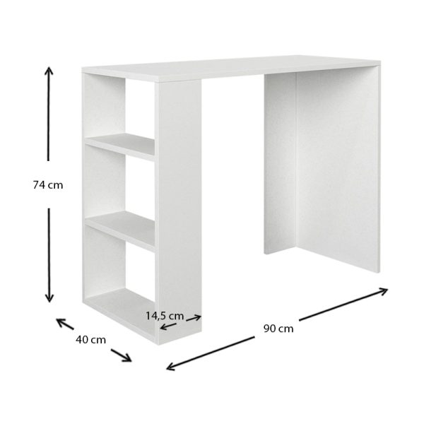 Γραφείο εργασίας Netenia  χρώμα λευκό 90x40x74εκ. - Image 5