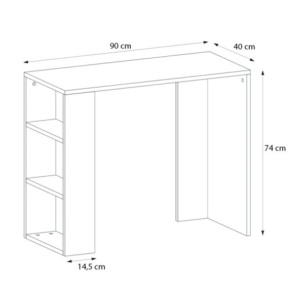 Γραφείο εργασίας Netenia  χρώμα sapphire oak 90x40x74εκ. - Image 5
