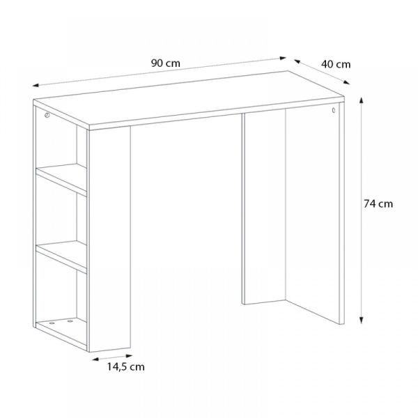 Γραφείο εργασίας Netenia  χρώμα ανθρακί 90x40x74εκ. - Image 5