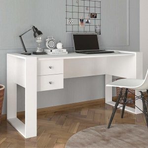 Γραφείο εργασίας Fernando  χρώμα λευκό 158,4x60x72,2εκ.