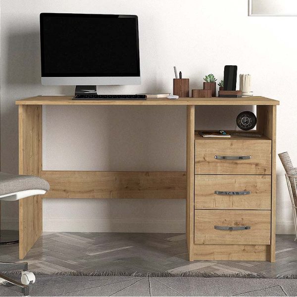 Γραφείο εργασίας Eldoris  χρώμα sapphire oak 120x60x75εκ. - Image 3