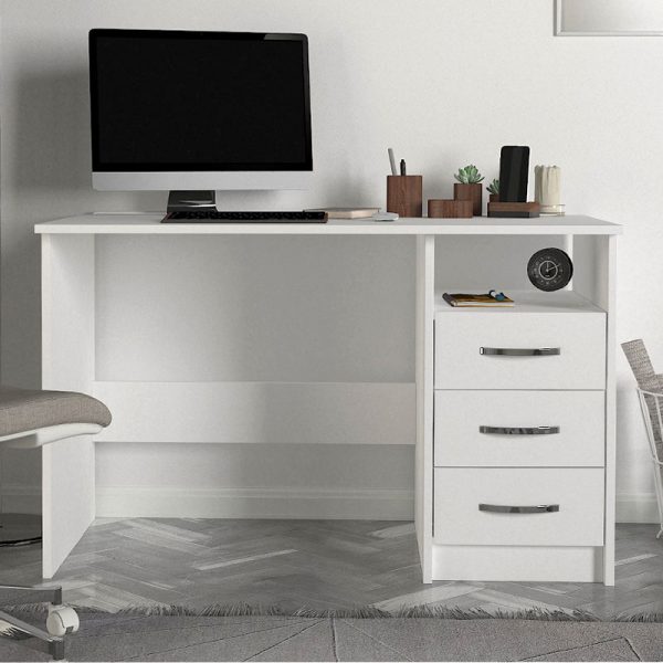 Γραφείο εργασίας Eldoris  χρώμα λευκό 120x60x75εκ. - Image 3