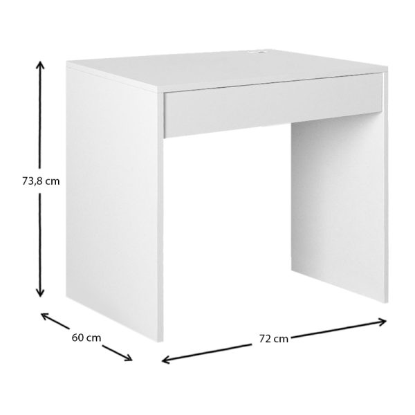 Γραφείο εργασίας Mida  χρώμα λευκό 72x60x73,8εκ. - Image 5