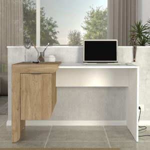 Γραφείο εργασίας Dario  χρώμα sepet oak – λευκό 120x60x73,2εκ.