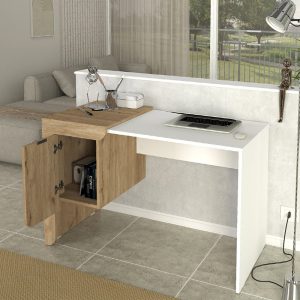 Γραφείο εργασίας Dario  χρώμα sepet oak – λευκό 120x60x73,2εκ.